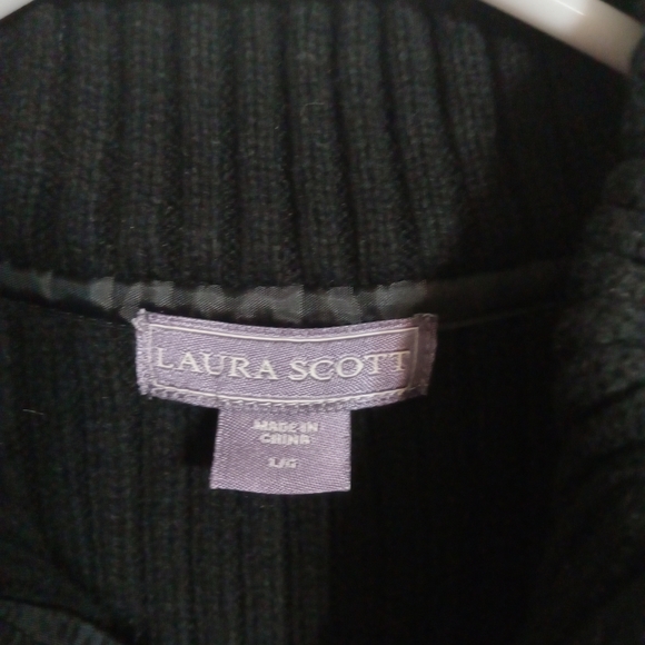 Laura Scott Black Ribbed Knit Jacket - Picture 3 of 3